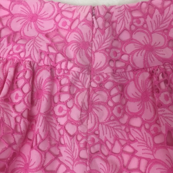 Lilly Pulitzer Floral Eyelet Skirt Scalloped 2 - Picture 4 of 8